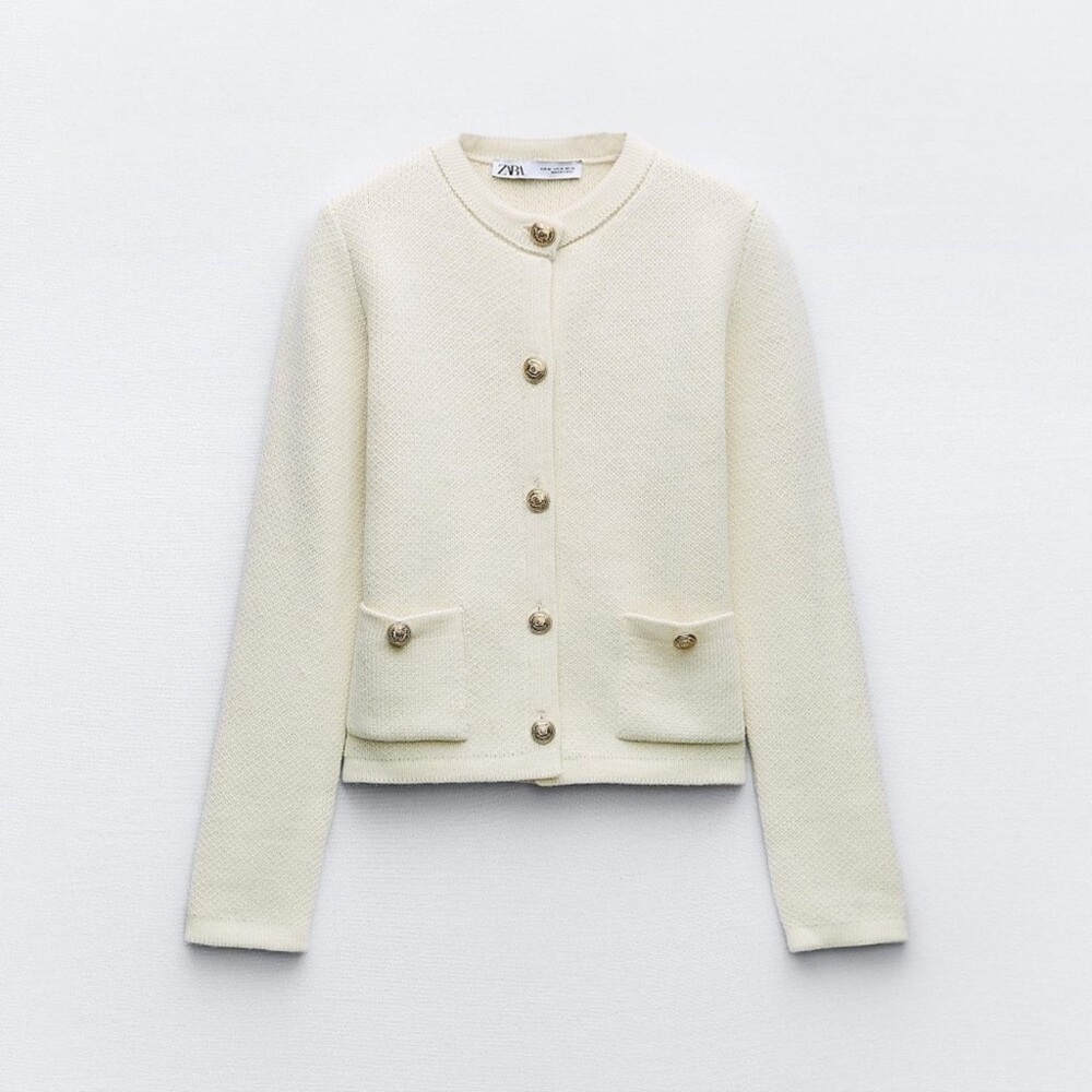 Zara Cream Cardigan Sweater